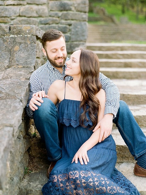 Nashville Engagement Session at Percy Warner Park- Spring, flowy dress, fine art, film