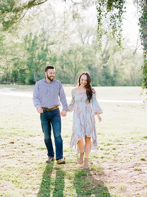 Nashville Engagement Session at Percy Warner Park- Spring, flowy dress, fine art, film