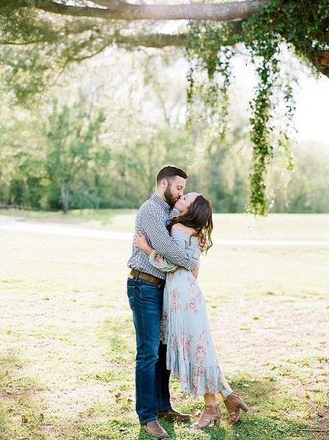 Nashville Engagement Session at Percy Warner Park- Spring, flowy dress, fine art, film