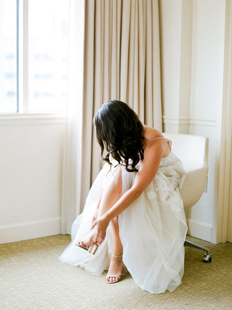 getting ready photo at Loews Vanderbilt Hotel photo at Benton Chapel at Vanderbilt University Downtown Nashville Wedding | Christy Wilson Photography